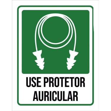 Imagem de Kit 3 Placas Sinalização Use Protetor Auricular