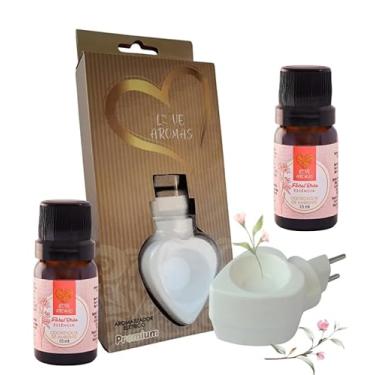 Imagem de Kit Difusor Elétrico Coração Bivolt + 2 Essências Floral Brisa 10ml – Aroma Sofisticado, Toque Decorativo, Relaxamento Instantâneo, Ambiente Aconchegante e Estiloso