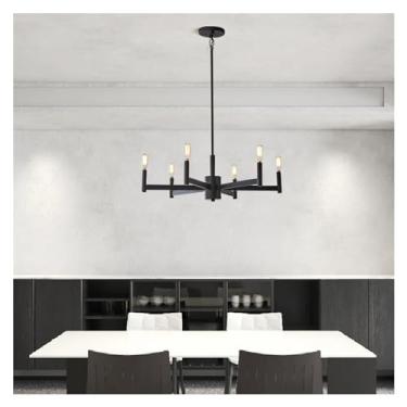 Imagem de Lustre escandinavo simples criativo sala de estar personalizado sala de jantar lâmpadas e lanternas simples galho de árvore lustre, Retro Luminárias