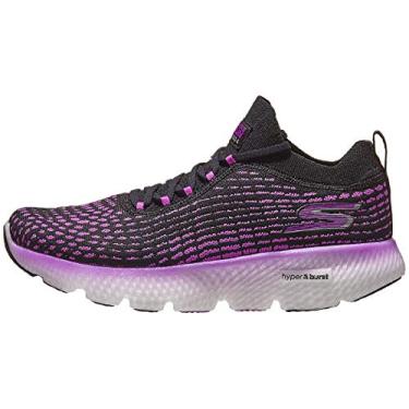 Imagem de T nis feminino Skechers Max Road 4, Black/Purple, 9