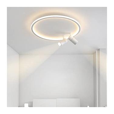 Imagem de Lustre moderno LED Lustres Decoração para casa Compatível com Quarto Estudo Showroom infantil Sala de estar Holofotes internos Lâmpadas Lustre Luminárias (Cor: Redondo 40cm Preto