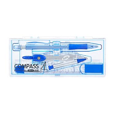 Imagem de Bússola matemática bússola de metal com caixa retangular conjunto de kit de geometria matemática para estudantes e engenharia desenho bússola de lápis mecânico de 0,7 mm para geometria (cor: B)