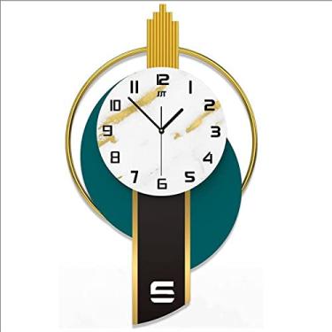 Imagem de Relógio de parede relógio de arte decoração relógio de parede atmosfera simples relógio de parede arte de ferro relógio de parede silencioso para sala de estudo sala de estar decoração para casa, ouro