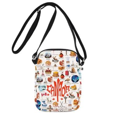 Imagem de JNIAP Bolsa transversal Canadá Presentes de viagem Canadá Folha de bordo Bolsa de viagem Canadá Presentes temáticos Canadá, Canada Bear Cb, Ajuste