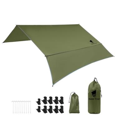 Imagem de GEERTOP Lona de acampamento ultraleve para mochila com parede lateral removível para barraca ao ar livre toldo à prova d'água abrigo de lona 3 x 3,7 m