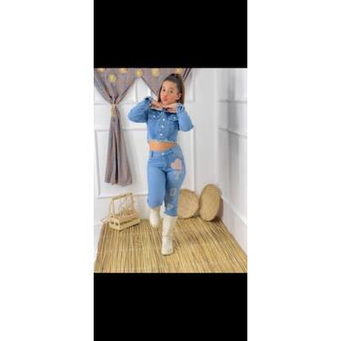 Imagem de Jaqueta jeans de pelúcia - Rs elegância modas 