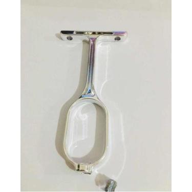 Imagem de Suporte Para Tubo Cabideiro Oval Central Cromado 2 PeÃas - ferragens r