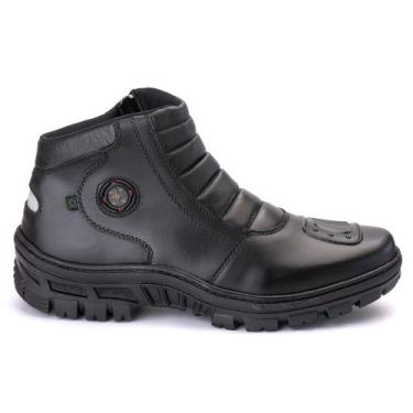 Imagem de Bota Coturno Masculina Couro Legitimo Ziper Lateral Proteção Bico Conf