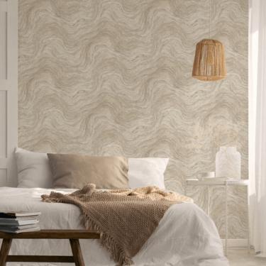 Imagem de Papel de Parede Struktura Pedra Amarelo 45757