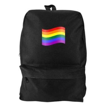 Imagem de Mochila Bolsa Unissex Basica Escolar Estampado Lgbt Esporte Alça Ajustavel 17 Litros-Masculino