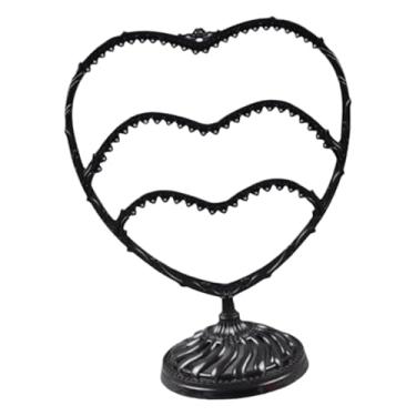 Imagem de UxicRuya Expositor de Brincos em Formato de Coração, Compacto E Prático, Ideal para Joalherias, Lojas, Lojas de Varejo E, Preto