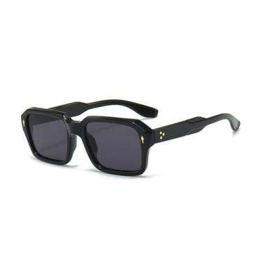Imagem de VFDHN Óculos de sol com lentes vermelhas, feminino, vintage, rebites, transparente, gradiente, uv400, masculino, retangular (1)