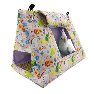 Imagem de Cabana de ninho de papagaio com estampa de pássaros, barraca de rede para todas as estações, caverna pendurada para periquitas, periquitas, periquitos (cinco tamanhos para vários tipos de corpos de