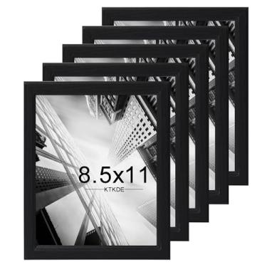Imagem de KTKDE Conjunto de 5 porta-retratos de 21 x 28 cm, moldura de certificado preta com acrílico transparente, 21 x 27 cm, molduras de diploma de documentos para parede e mesa, melhor presente