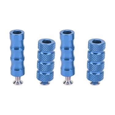 Imagem de 2 pares de pinos de pé de freio de motocicleta CNC chapeamento de processo preciso para parafusos de montagem M6 6 mm motocicleta (azul), pino de pé de motocicleta,