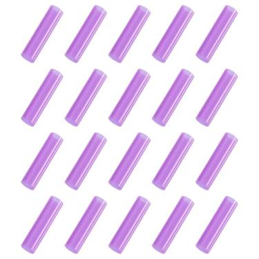 Imagem de 20 peças de pontas de canudo de silicone, capas de palha de metal, pontas de canudos reutilizáveis macias adequadas para canudos de aço inoxidável de 8 mm (roxo)