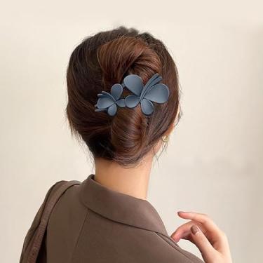 Imagem de Grampo de cabelo borboleta de plástico fosco cor sólida vintage presilhas femininas acessórios de cabelo, 1 peça