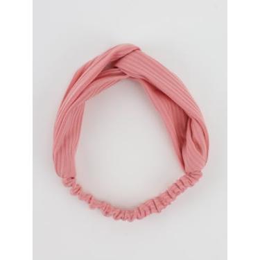 Imagem de Bandanas elásticas torcidas para mulheres, boho, antiderrapante, ioga, vintage, acessórios de cabelo rosa