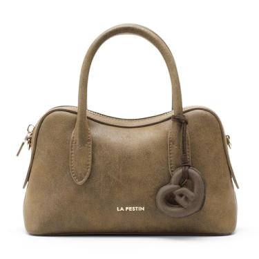 Imagem de LA FESTIN Bolsa transversal pequena de couro com alça superior para mulheres, mini bolsa com alça ajustável, Amarelo e verde, Small