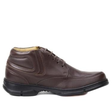 Imagem de Coturno Moderno Masculino Anatomic Gel Floater Troy Urbano Tecnologia 360° Palmilha Gel Couro - Marrom