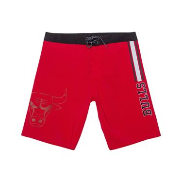 Imagem de Boardshort Sintético Masculino Estampado Vermelho Chicago Bulls N695A - NBA