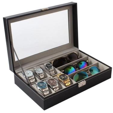 Imagem de Porta Relogio Luxo Pulseira Oculos de Sol Caixa Estojo Expositor Organizador Mesa Penteadeira Armario Resistente