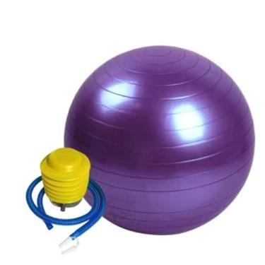 Imagem de Bola Suiça 25cm 45cm 55cm 65cm de Yoga Pilates Ginastica Academia Gymball ioga fisioterapia (Azul,45cm(Contêm BOMBA))
