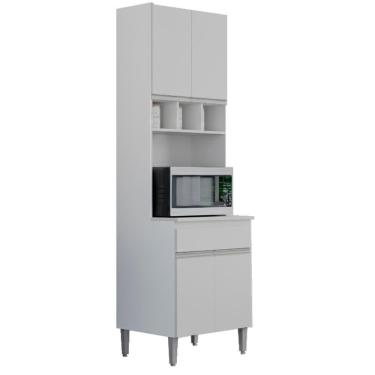 Imagem de Paneleiro Microondas 202x61cm Andreia Branco Reajl Moveis Branco