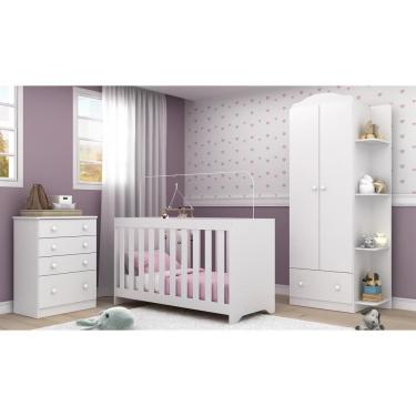 Imagem de Quarto Infantil Berço 3x1 Roupeiro Cômoda Multimóveis