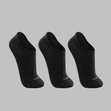 Imagem de Kit 3 Pares Meia Sapatilha Invisível Lupo Premium, Preto, P (33/36)