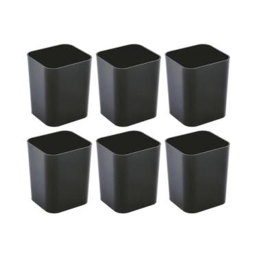 Imagem de Kit 6 Porta objetos caneta multiuso organização cor preto - Dello