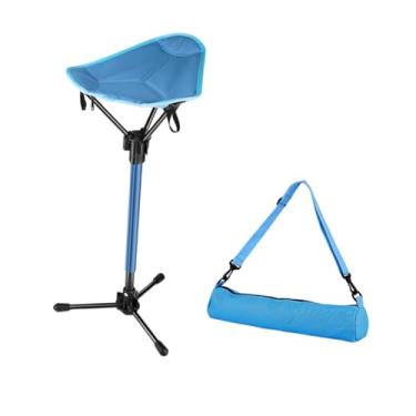 Imagem de simhoa Banquinho de camping pequeno, apoio para os pés, cadeira de camping portátil e dobrável para eventos esportivos, Azul