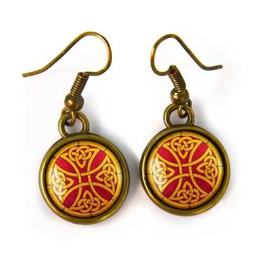 Imagem de Brincos de nó celta - brincos feitos à mão com design de cruz irlandesa - 305, Small, Liga de aço, Sem pedra preciosa