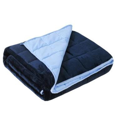Imagem de Cobertor pesado Satwip Blue Fuzzy Warm Flannel 4,5 kg 120x180cm