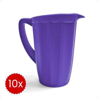 Imagem de Kit 10 Jarras Plásticas 1,7L Reforçadas Para Bebidas Água Suco Uso em 
