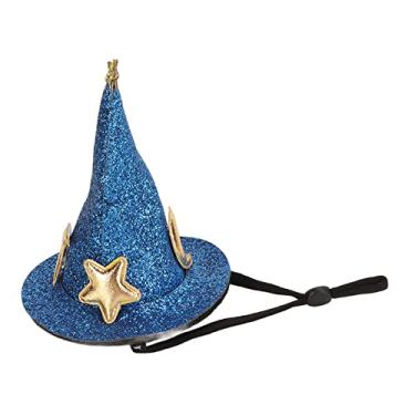 Imagem de GLOGLOW Chapeleiro de Fantasias, Mini Animais Pequenos Chapéu de Lagarto Halloween Chapéu de Bruxa para Dragão Barbudo Guanea Porco Hedgehog Chinchilla Gineret Nan (Azul)