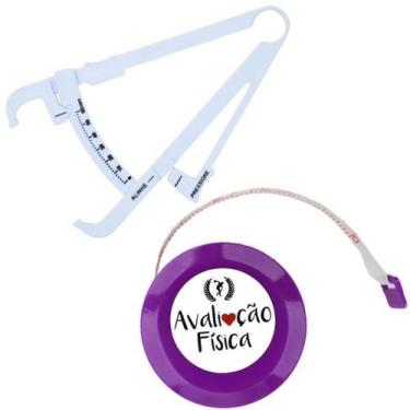 Imagem de Kit Medir Gordura Corporal Fita Metrica Imc Adipometro Avaliacao Fisic