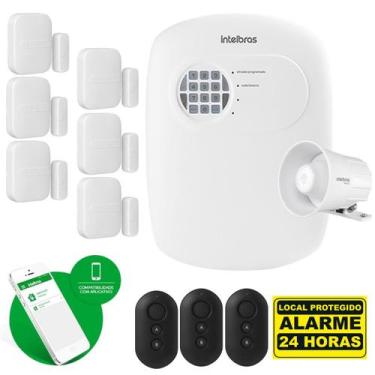 Imagem de Kit Alarme Intelbras C/ 6 Sensores Magnéticos Sem Fio
