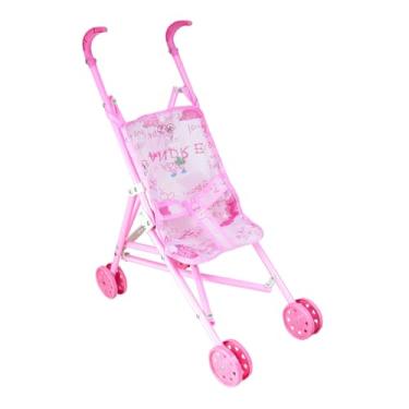Imagem de Carrinho De Boneca Infantil De Passeio Plástico Rosa 50cm (A)