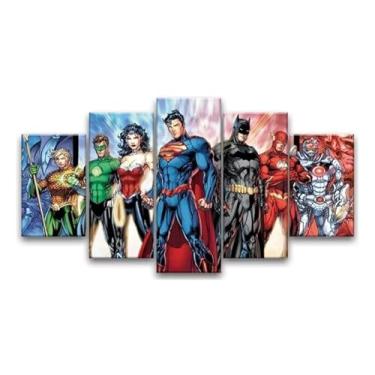 Imagem de Quadros Decorativos Para Sala A Liga Da Justiça Batman Superman Arte Moderna, Super-heróis, DC Comics, Decoração de Interiores, Estilo Único e Personalizado Para Sua Casa