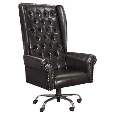 Imagem de Cadeira De Escritório Giratória Presidente Chesterfield Via Encanto Corano Preta