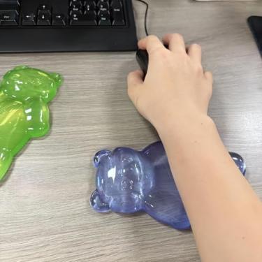 Imagem de Almofada de descanso de pulso em nuvem para mouse, ergonômica, macia, de couro PU, espuma de memória, alívio da dor no pulso, almofada de suporte de pulso com base antiderrapante para escritório