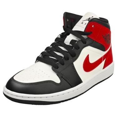 Imagem de Tênis feminino Air Jordan 1 Mid (Sail/Off Noir/Branco/Vermelho academia), Vela/Ginásio Vermelho-off Noir-branco, 39
