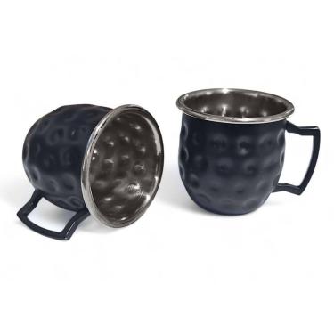 Imagem de Kit 2 Mini Canecas Moscow Mule Martelada Shot Premium 60Ml P