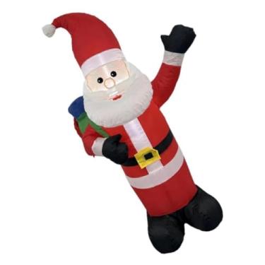 Imagem de UGPLM Enfeite inflável de Natal do Papai Noel com luzes, decoração natalina para jardim, adereço versátil para fotos.