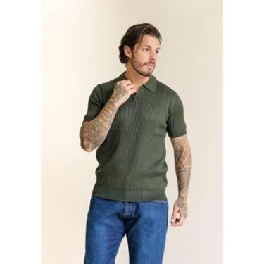 Imagem de Camisa Tricot Masculina Gola Polo em V Dialogo-Masculino