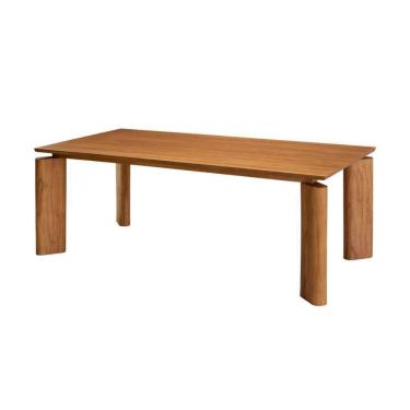 Imagem de Mesa Nala 180cm Tampo Laminado Canto Moeda Moderna Mobília Cinamomo Imbuia