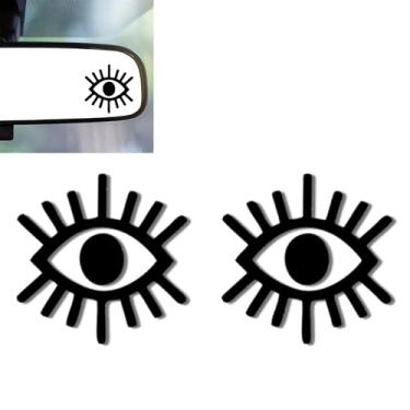 Imagem de 2 peças decalque de espelho de carro olho turco, adesivo de espelhos retrovisores, acessórios de carro olho turco vinil adesivos e decalques fofos presentes para mulheres, homens, crianças