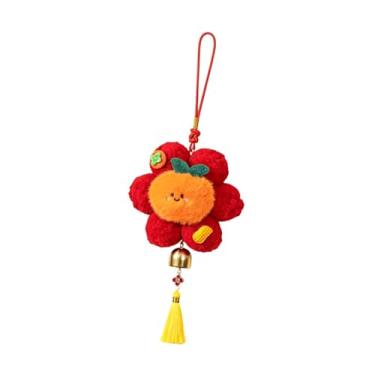 Imagem de predolo Enfeite de pelúcia para pendurar do Ano Chinês, Ano do Cavalo 2026, brinquedo de pelúcia fofo e abençoado para decoração de casa durante o, Caqui