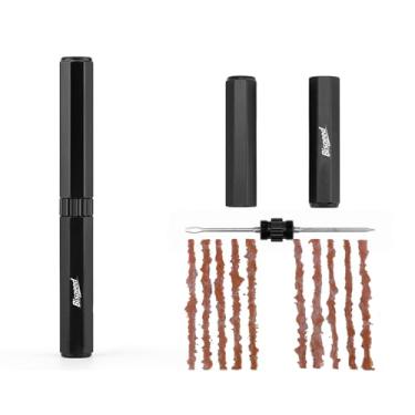 Imagem de Kit de reparo de pneu sem câmara com plugues, kit de plugue de pneu preto, ferramentas portáteis de bicicleta, kit de reparo de pneu furado/perfuração, kit de reparo de emergência de pneu sem câmara